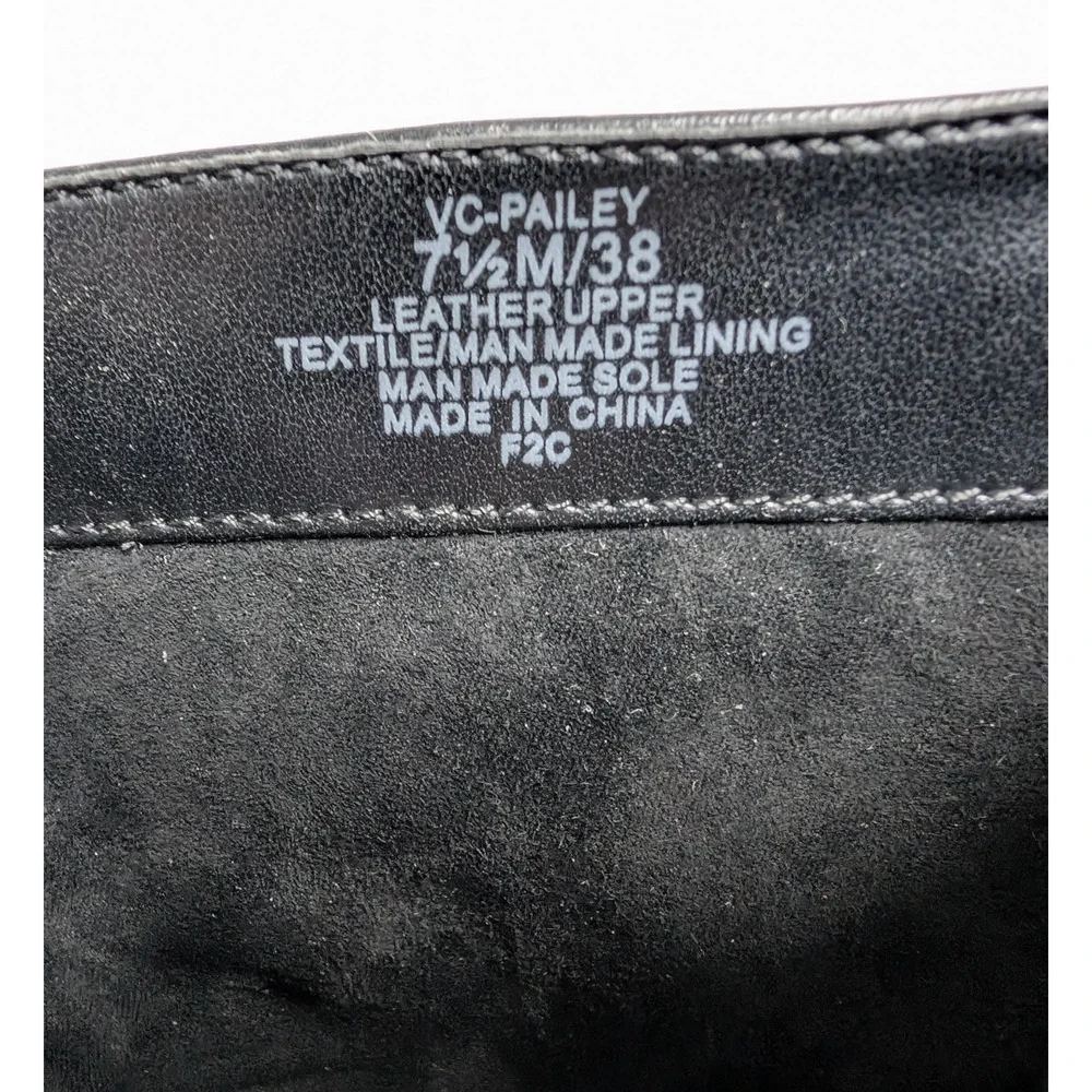 Vince Camuto Leather Bootie Heels Womens 7.5 Capsule Wardrobe Black VC Pailey